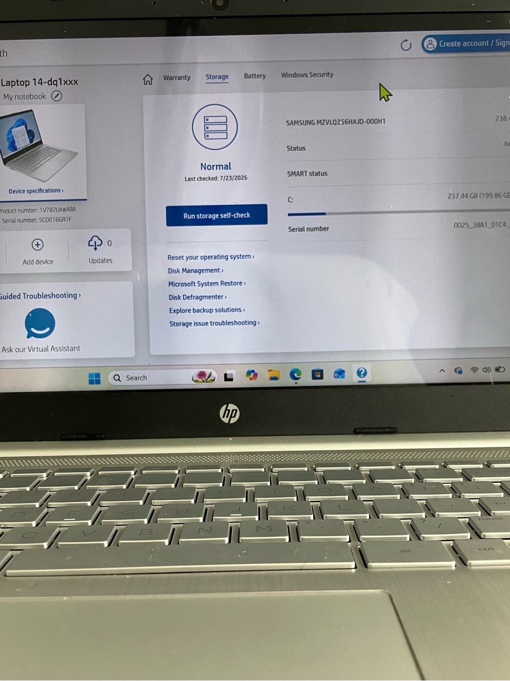 HP 14" Laptop | Intel i3 10th Gen | 8GB RAM | 256GB SSD | Windows 11 | Silver